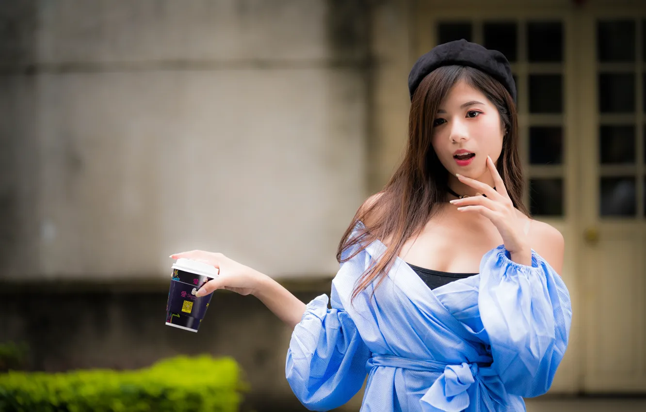 Photo wallpaper girl, Asian, cutie