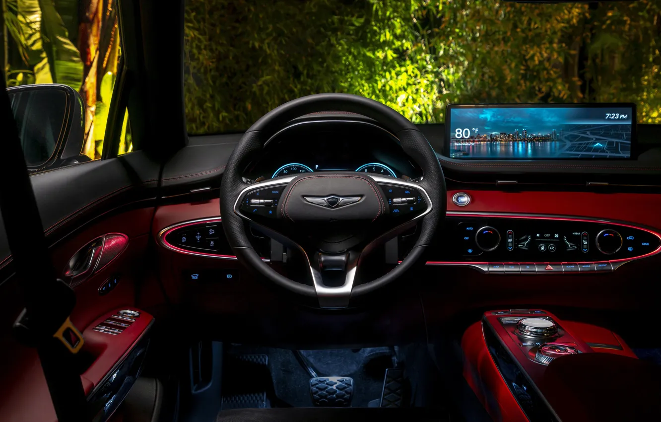 Photo wallpaper interior, AWD, 2022, 3.5T, Genesis GV70