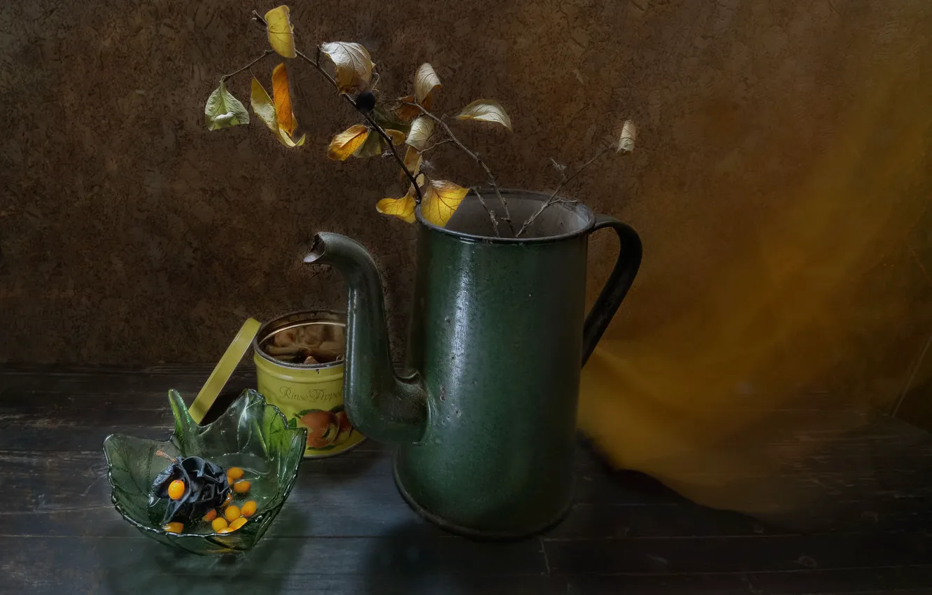 Photo wallpaper berries, bouquet, still life, sea buckthorn