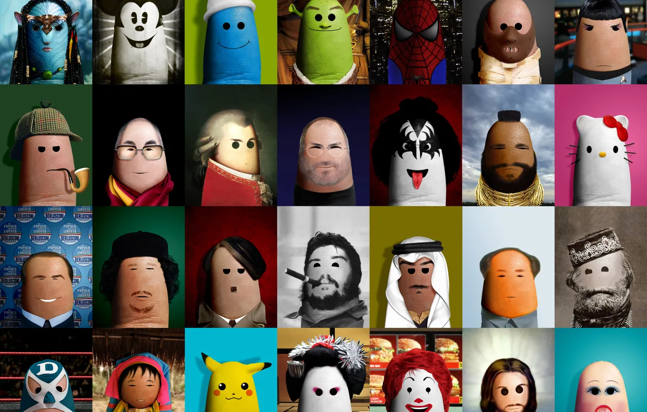 Photo wallpaper creative, Jesus, doll, art, geisha, fingers, avatar, Sherlock Holmes