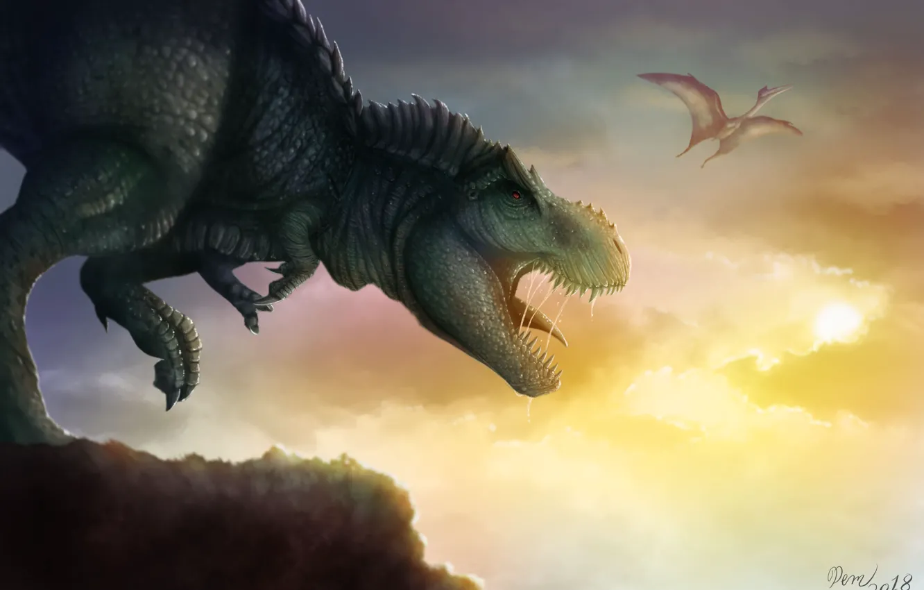 Photo wallpaper predator, T-Rex, the world of dinosaurs