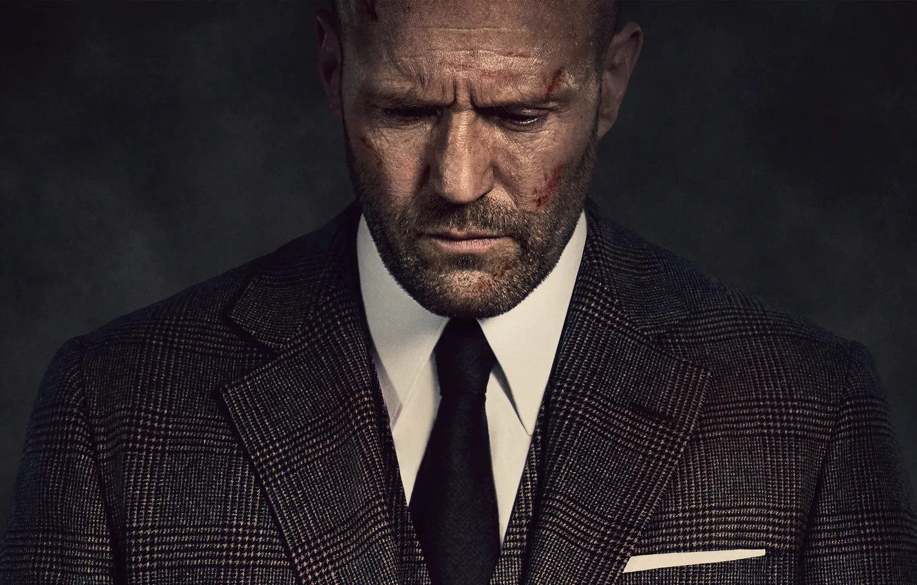 Photo wallpaper costume, tie, jacket, action, poster, Jason Statham, Jason Statham, Human anger
