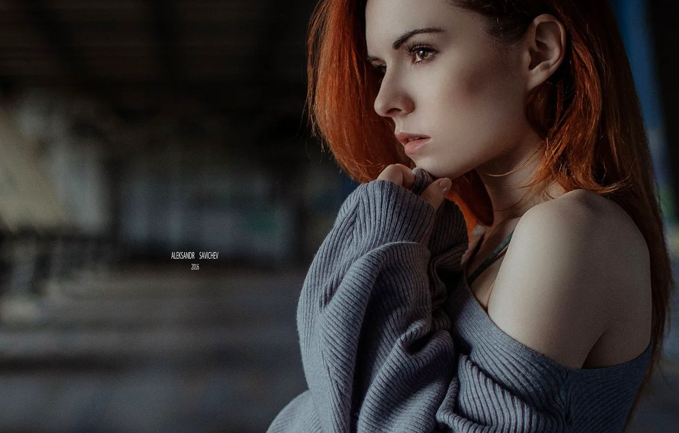 Photo wallpaper girl, pose, model, portrait, makeup, hairstyle, jacket, shoulders