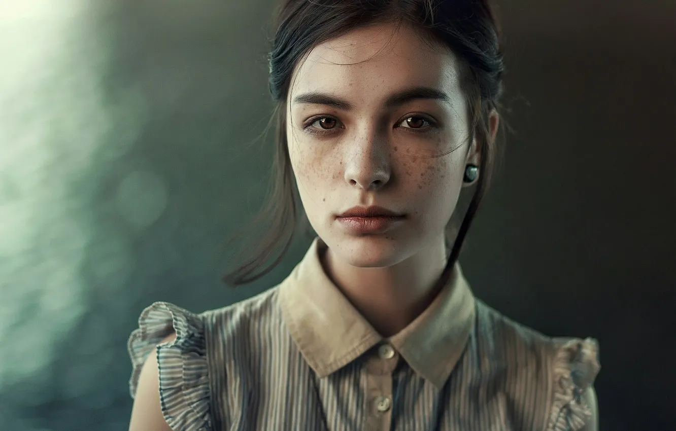 Photo wallpaper girl, eyes, view, beauty, lips, face, hair, nice