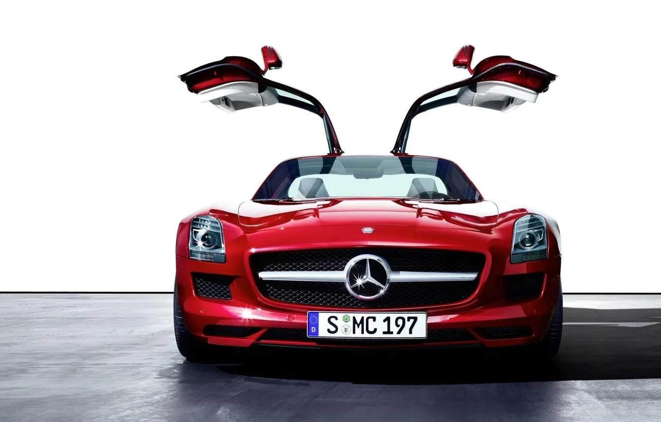 Photo wallpaper car, machine, auto, Mercedes-Benz, SLS AMG Gullwing