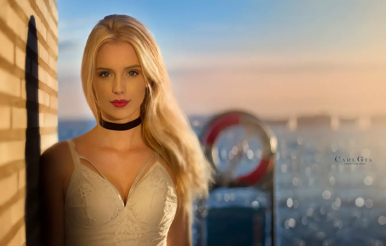 Photo wallpaper look, girl, model, portrait, blonde, beauty, Carl Gia