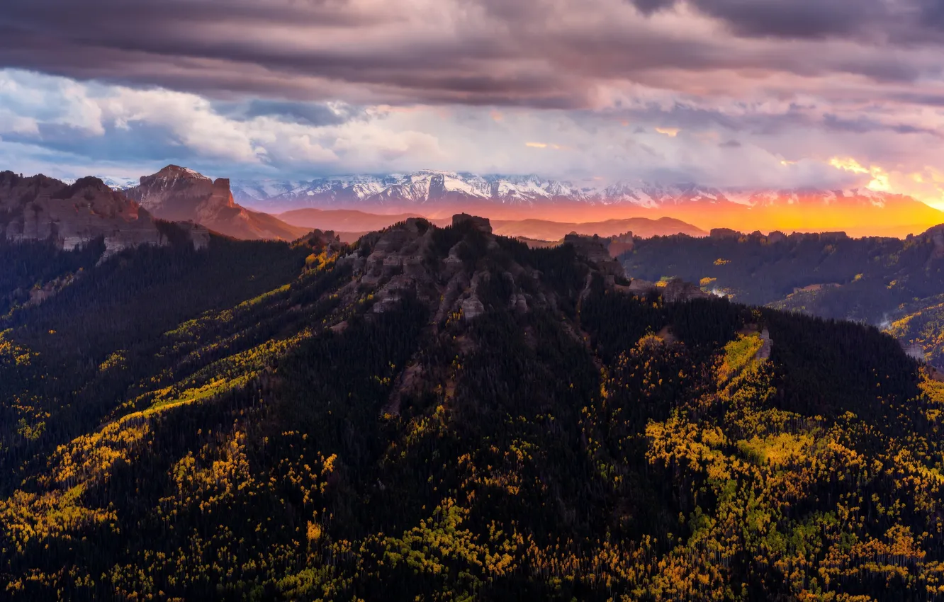 Photo wallpaper the sky, mountains, United States, Colorado