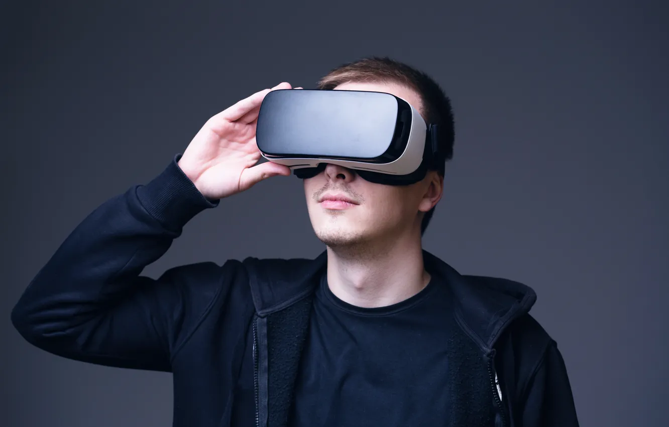 Photo wallpaper man, glasses, virtual reality