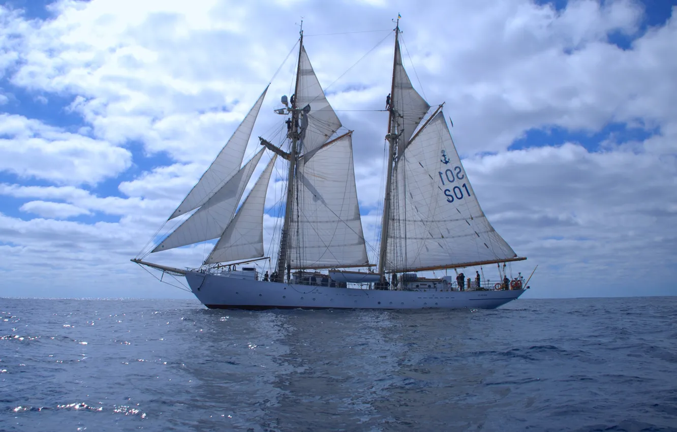 Photo wallpaper sea, ship, sailing, "Kite"