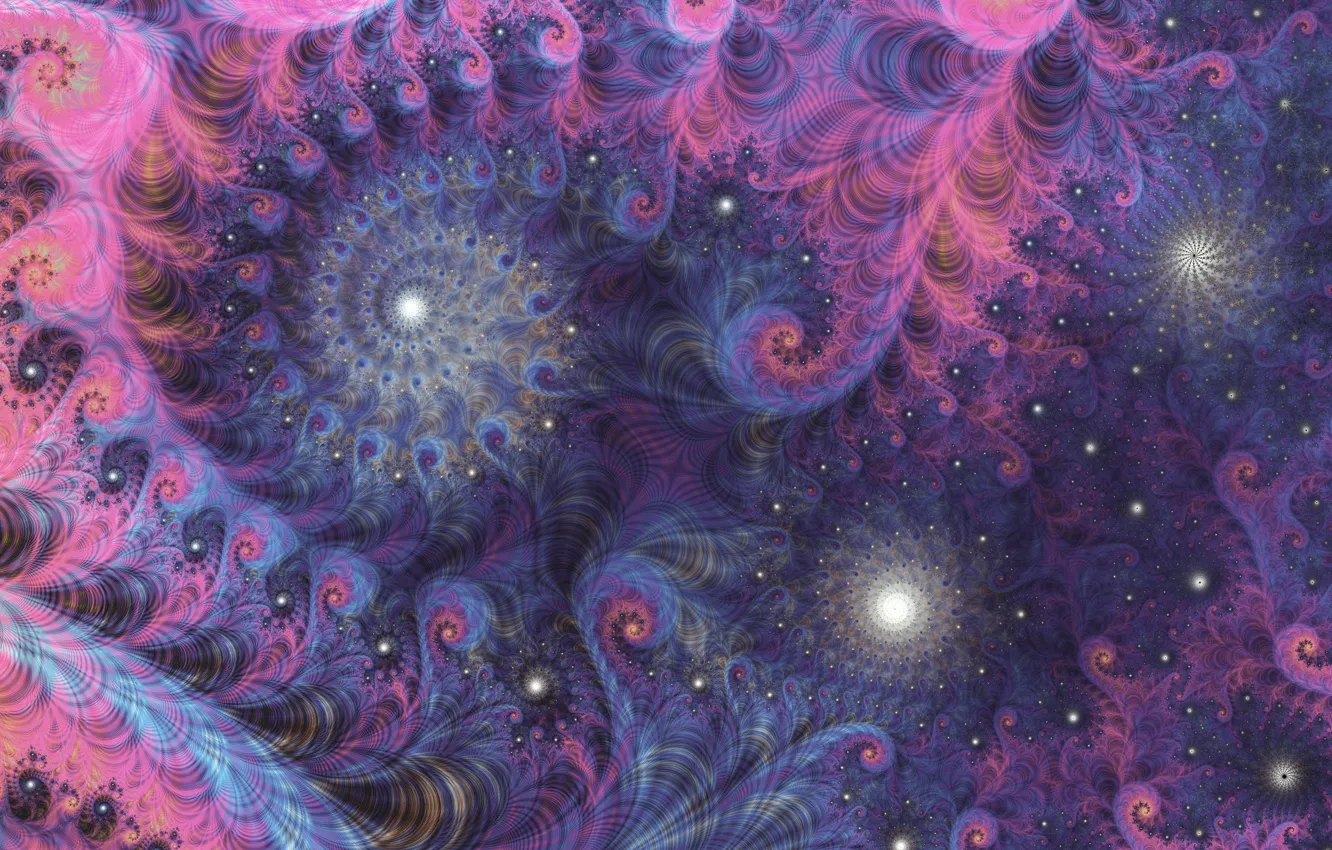 Photo wallpaper purple, abstraction, pink, pattern, spiral, fractal, ornament, the mathematical universe