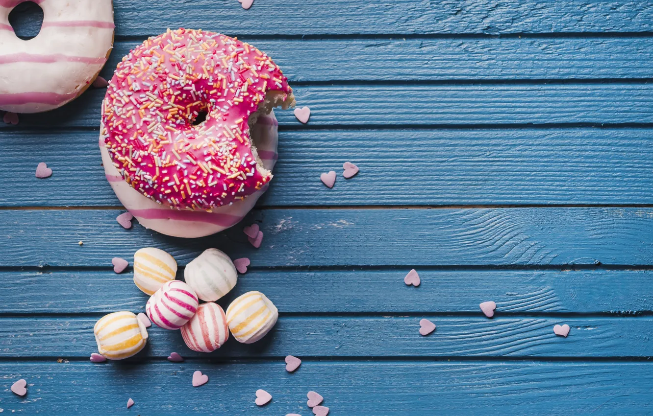 Photo wallpaper candy, donuts, cakes