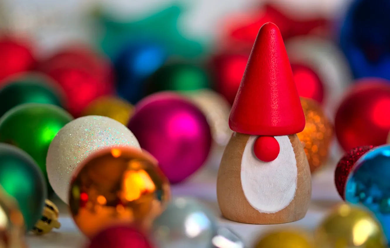 Photo wallpaper balls, decoration, holiday, balls, toys, new year, Christmas, dwarf