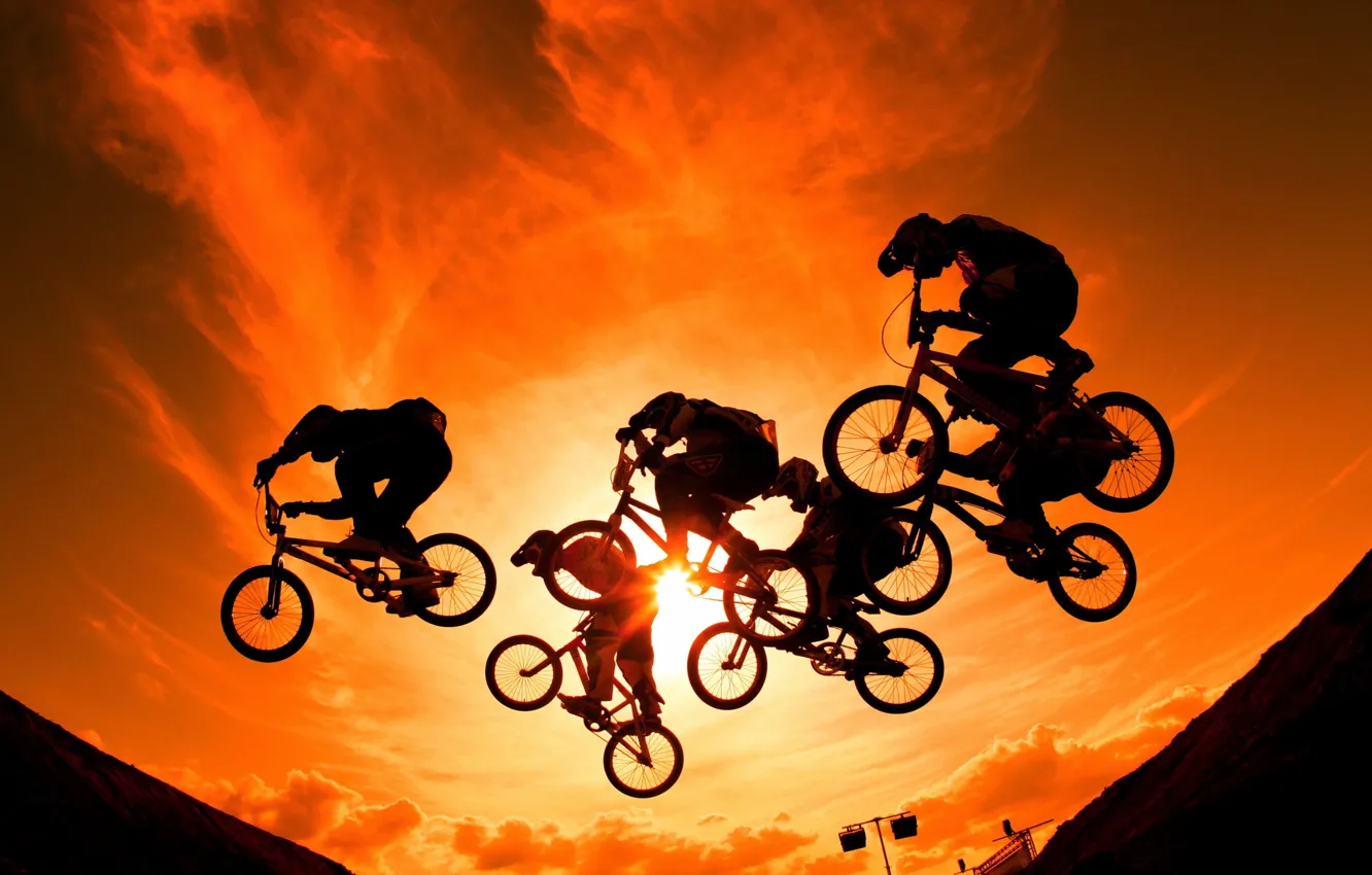 Photo wallpaper background, sport, bikes