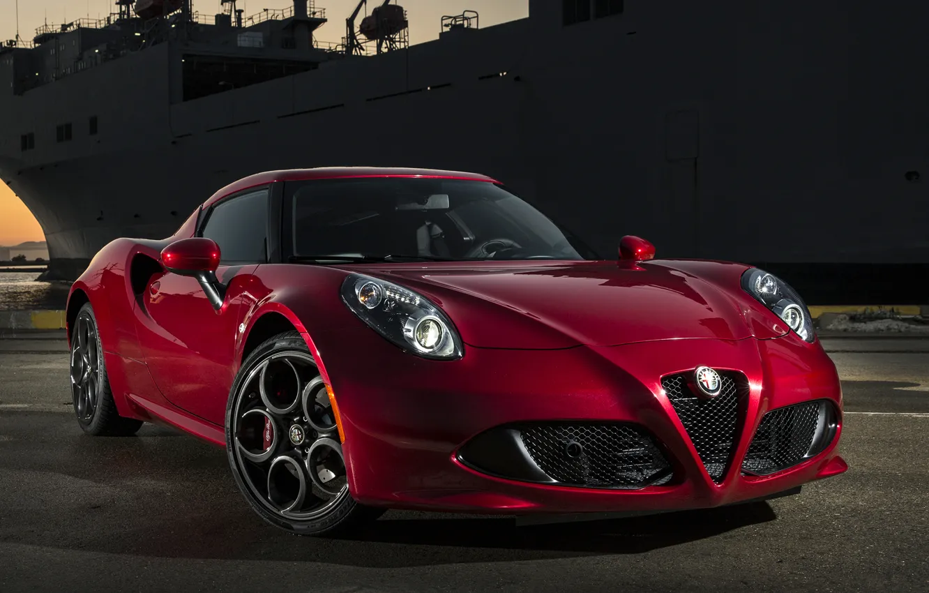 Photo wallpaper Alfa Romeo, red, US-spec