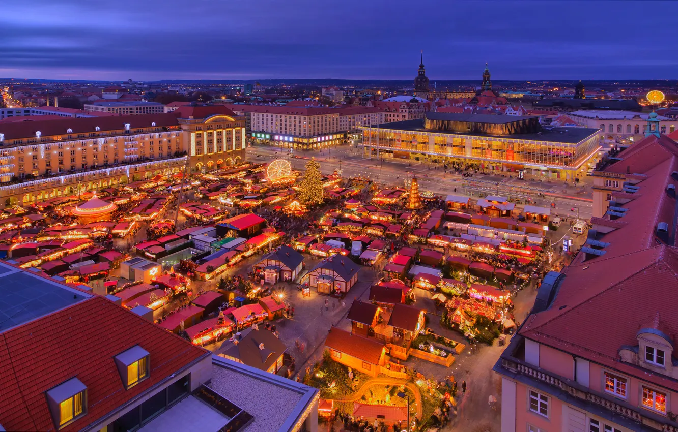 Photo wallpaper Germany, Dresden, christmas, germany, dresden, Striezelmarkt