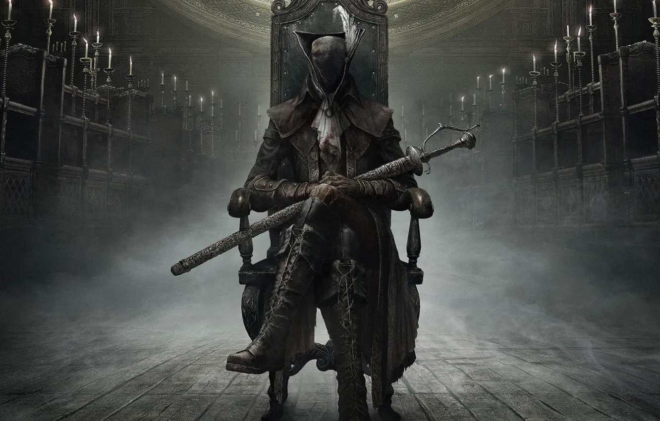 Photo wallpaper Weapons, Cloak, Hunter, From Software, Bloodborne, Bloodborne: The Old Hunters, The Old Hunters