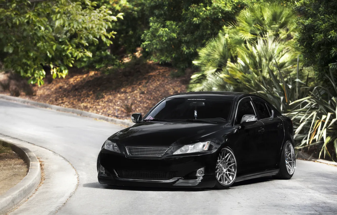 Photo wallpaper black, Lexus, black, Lexus, front, IS250