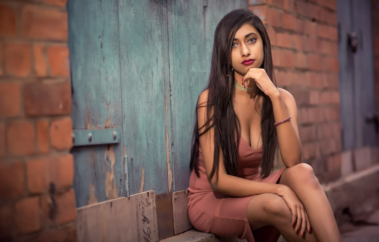 Photo wallpaper girl, hot, sexy, eyes, smile, beautiful, figure, model