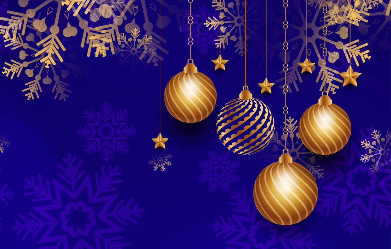 Photo wallpaper decoration, gold, Christmas, New year, golden, christmas, new year, happy