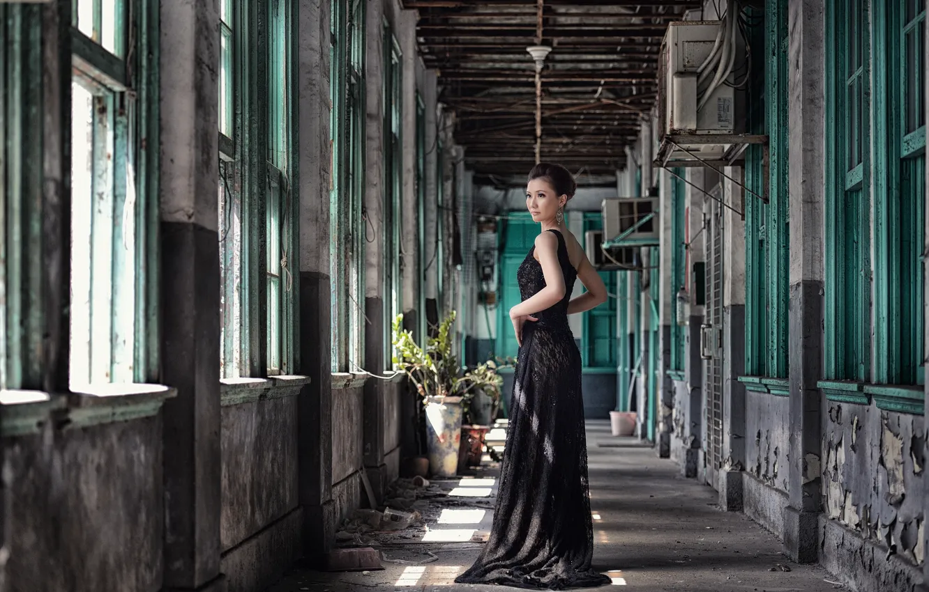 Photo wallpaper style, model, dress, Asian