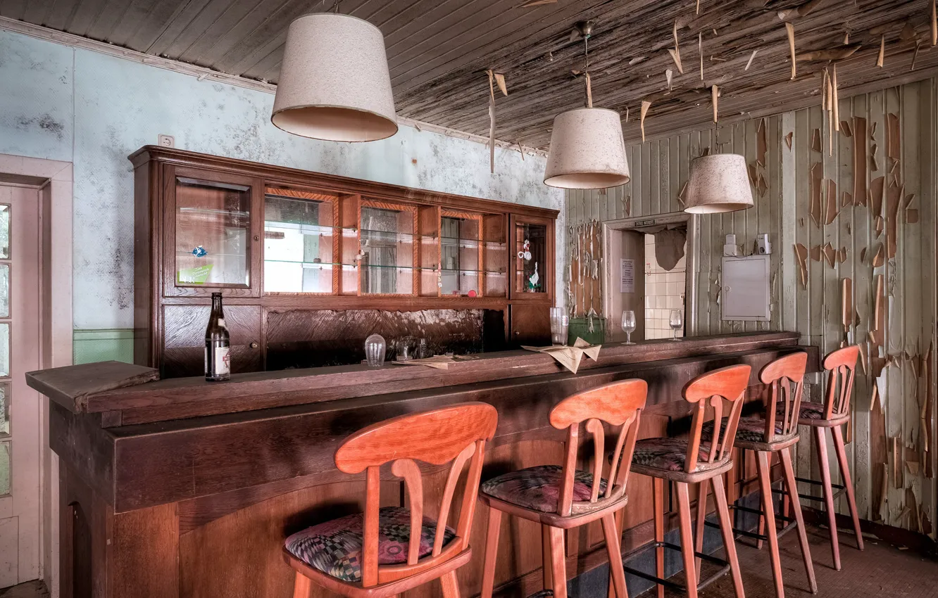 Photo wallpaper interior, bar, stand