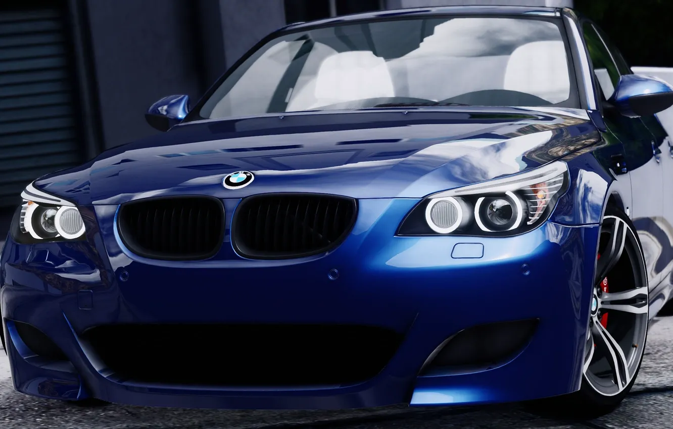 Photo wallpaper blue, BMW, E60, gta 5, 2015