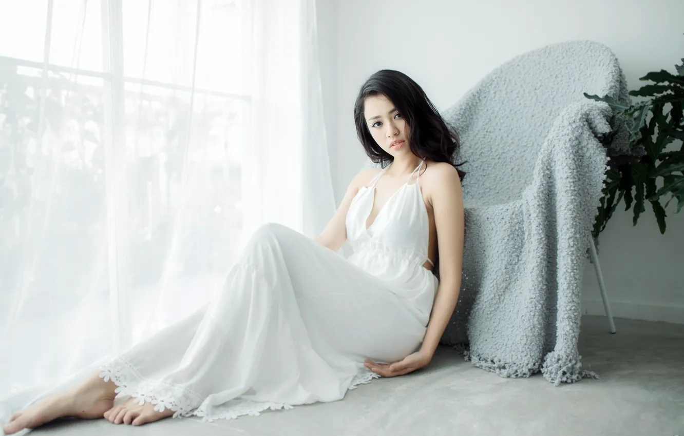 Photo wallpaper girl, pose, background