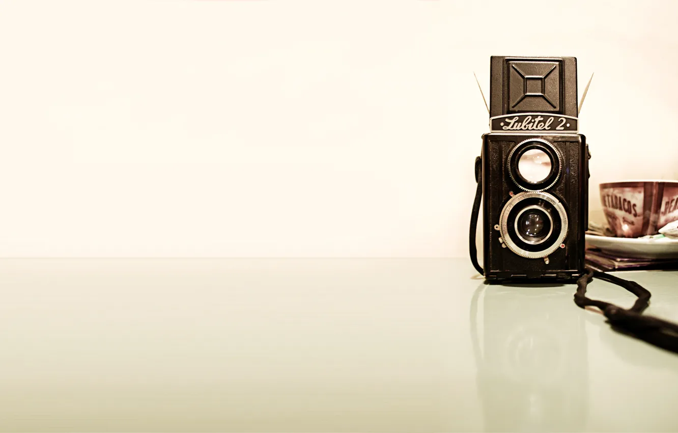 Photo wallpaper the camera, Cup, Amateur