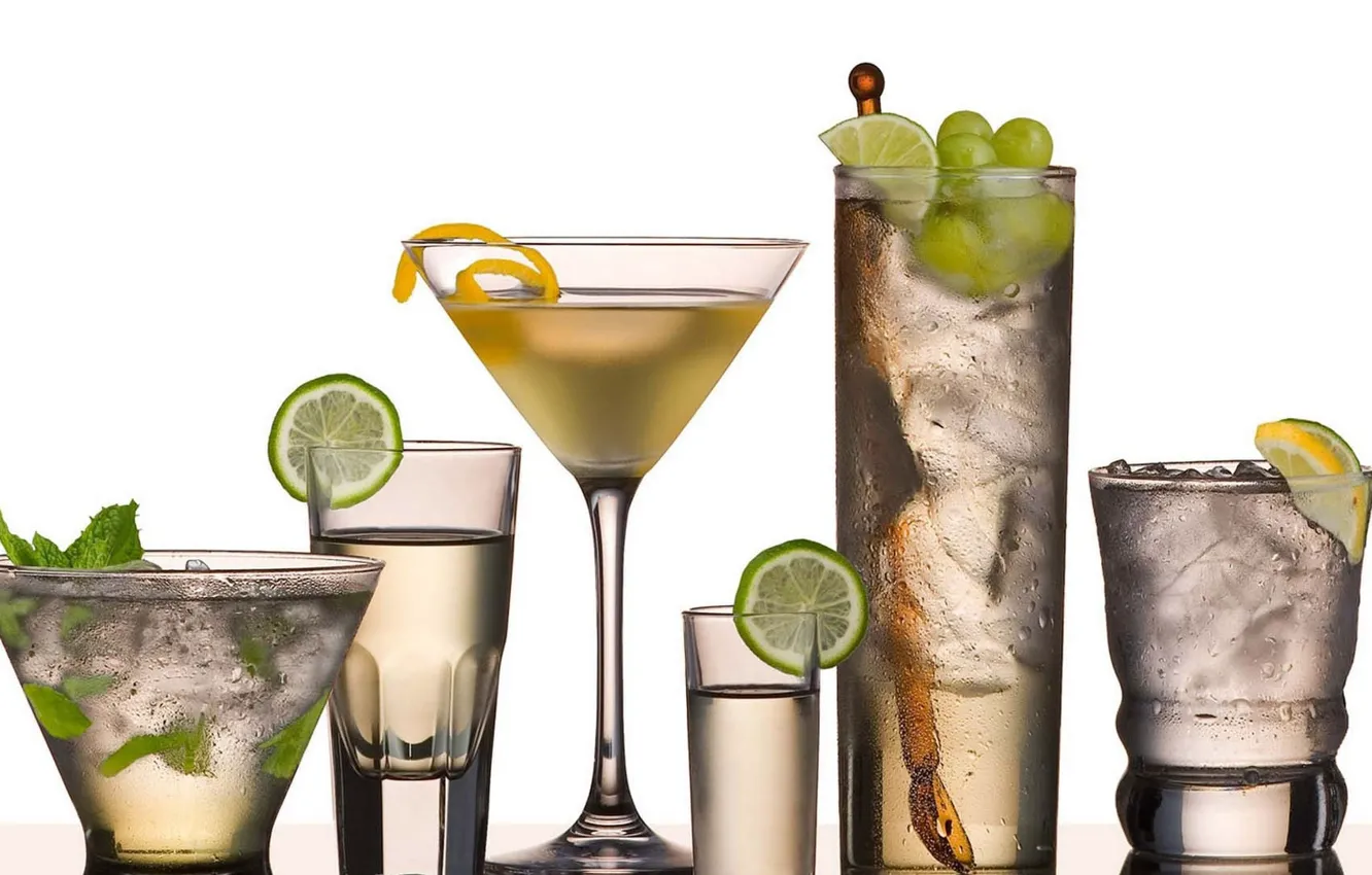Photo wallpaper glass, cocktail, drink, glasses
