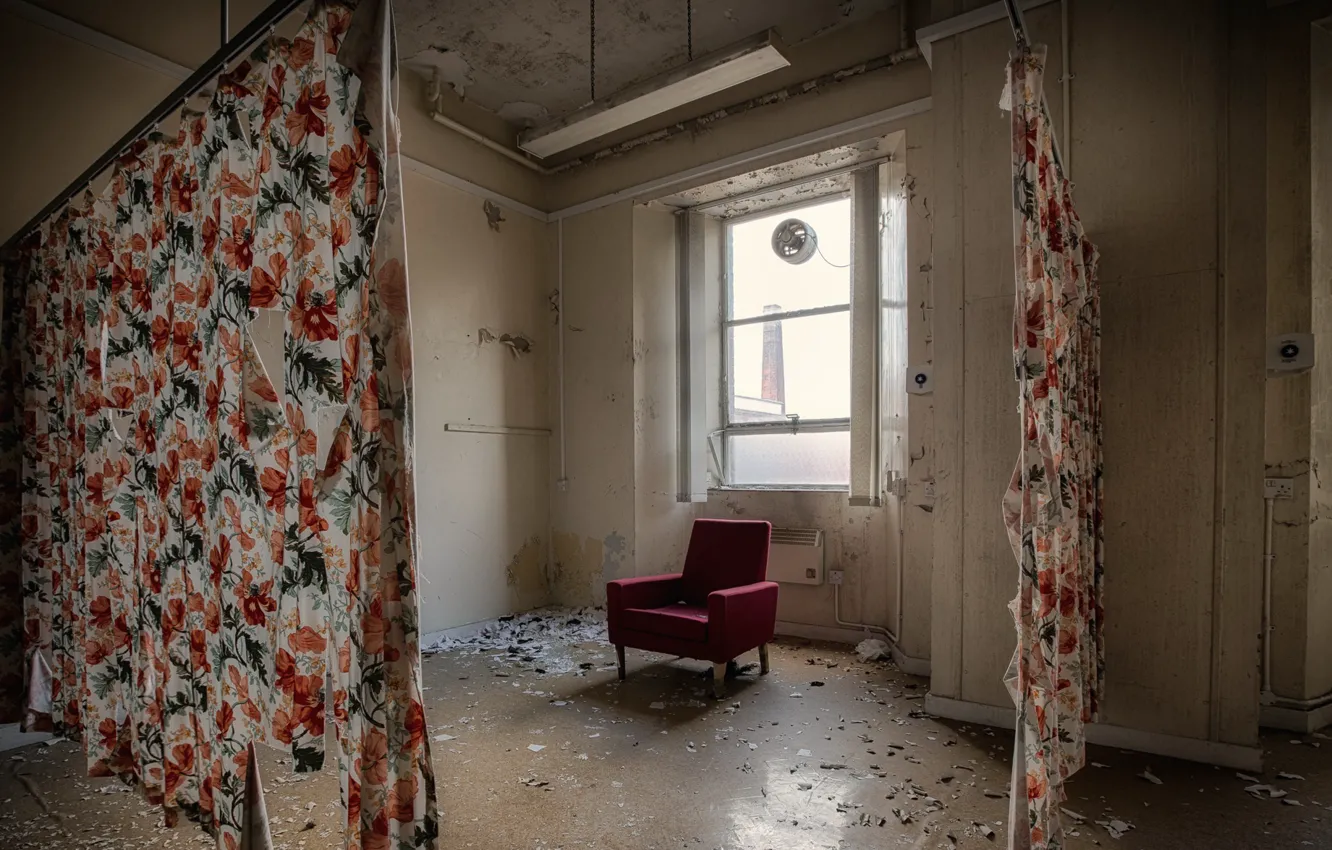 Photo wallpaper chair, window, curtains
