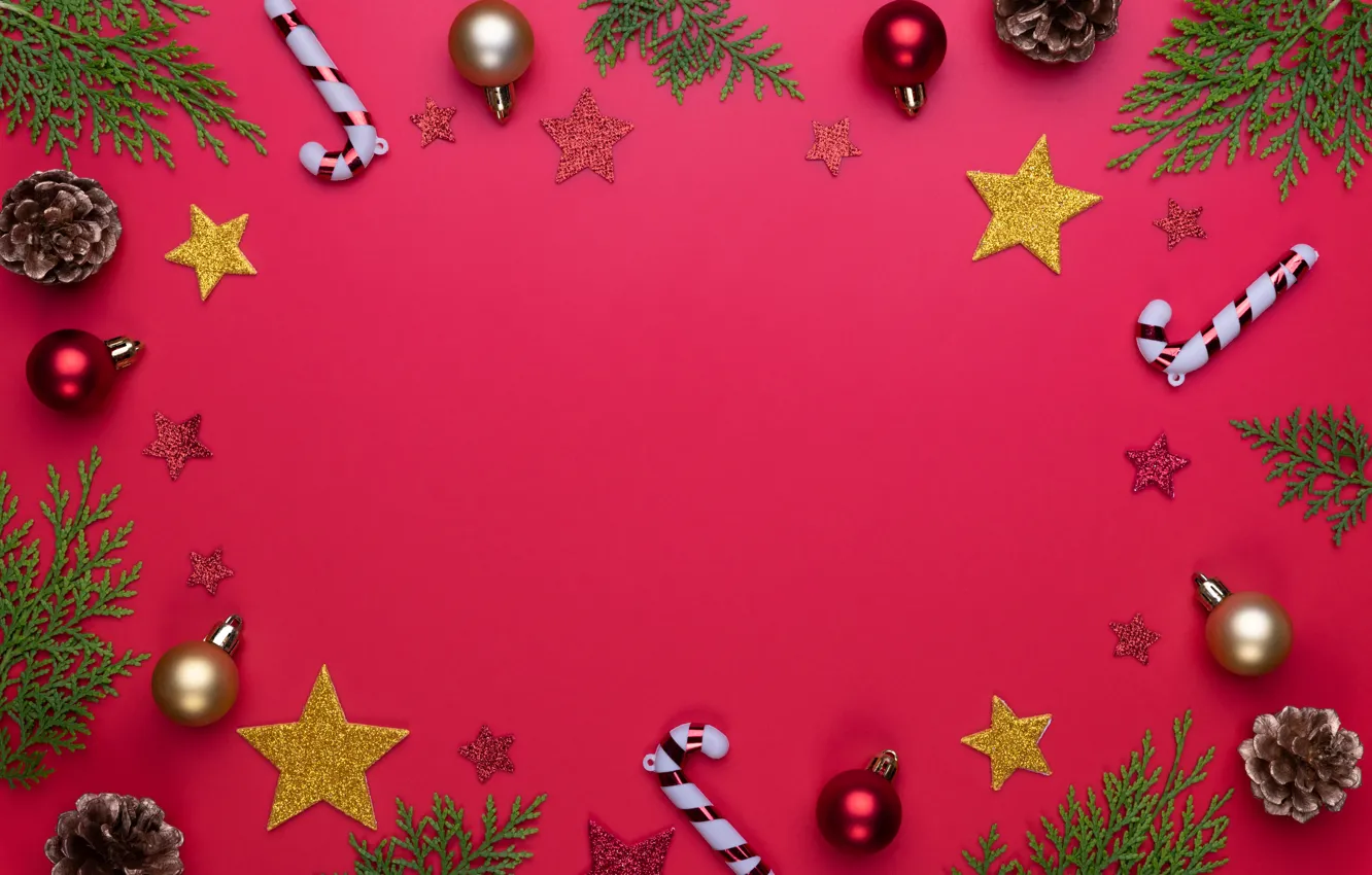 Photo wallpaper decoration, balls, New Year, Christmas, Christmas, balls, New Year, decoration