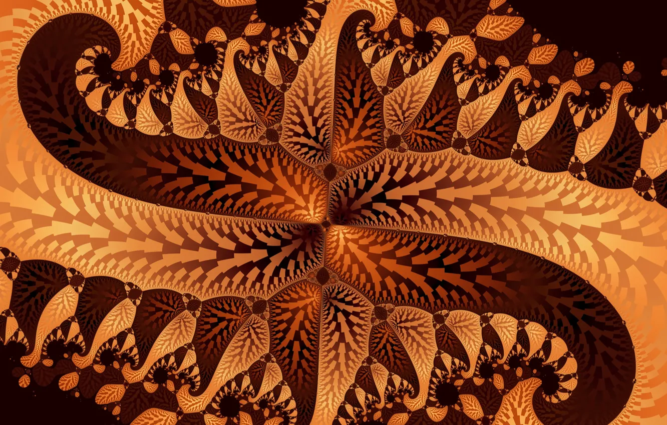 Photo wallpaper leaves, pattern, petals, fractal, symmetry