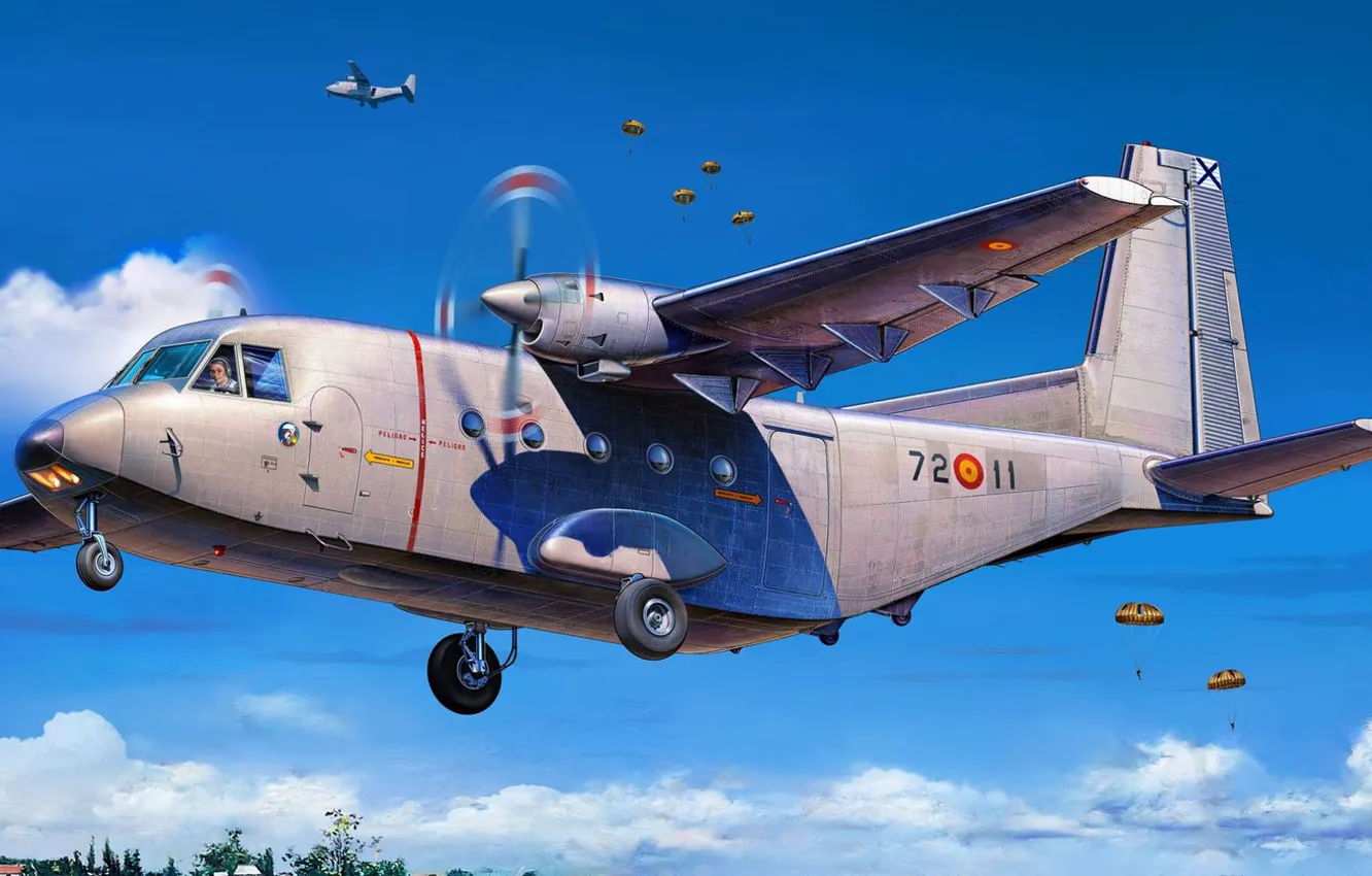 Photo wallpaper military transport aircraft, EADS CASA, C-212 Aviocar