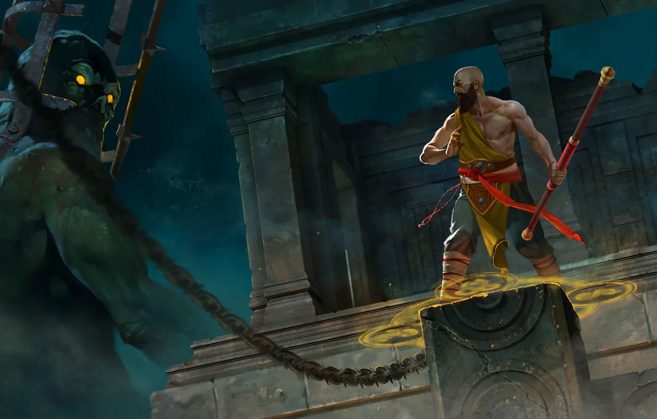 Photo wallpaper monster, Diablo 3, monk, Reaper of Souls