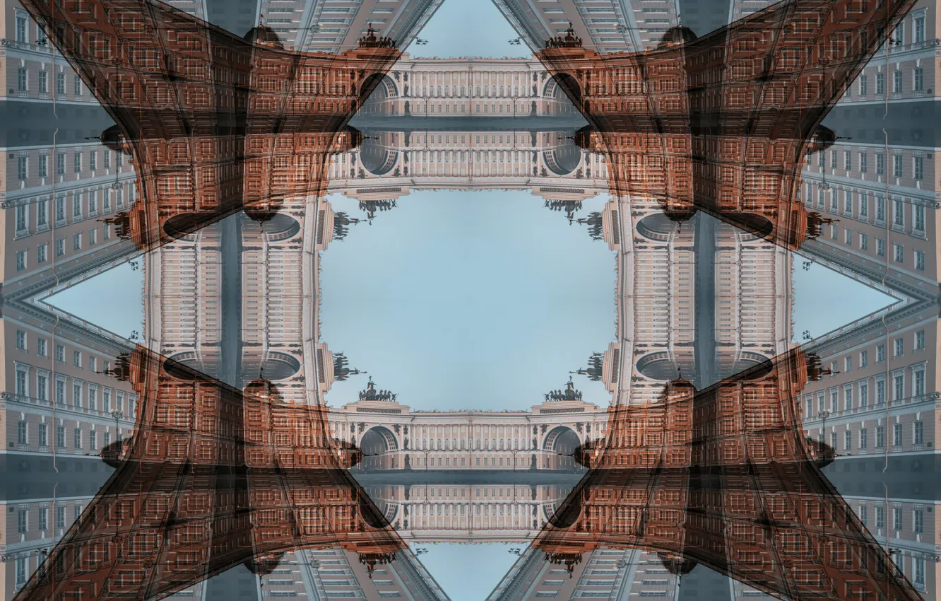 Photo wallpaper design, art, building, fractal