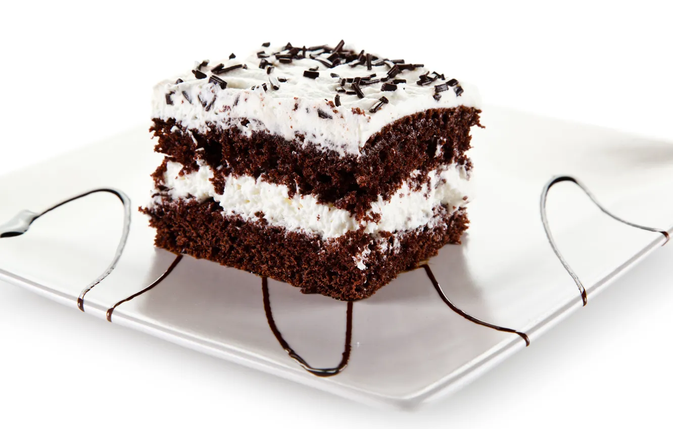 Photo wallpaper chocolate, cake, cream, biscuit