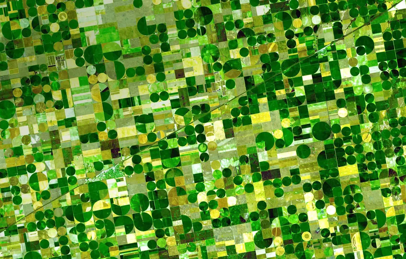 Photo wallpaper field, USA, Kansas, photo NASA