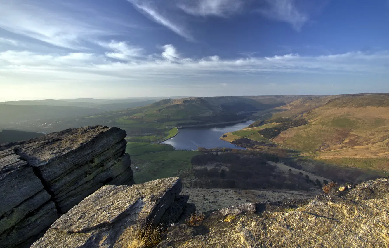 Photo wallpaper landscape, mountains, lake