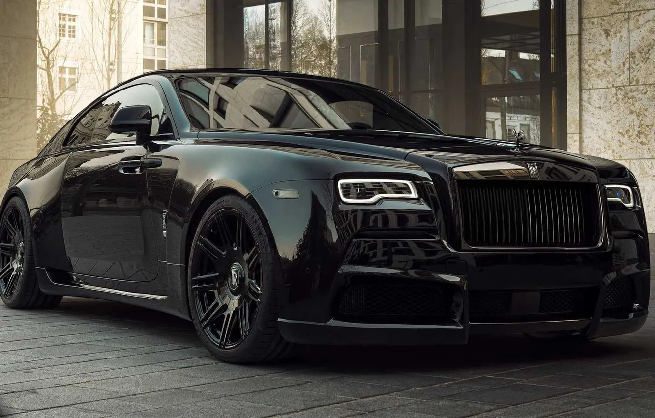 Photo wallpaper machine, black, Rolls Royce, car