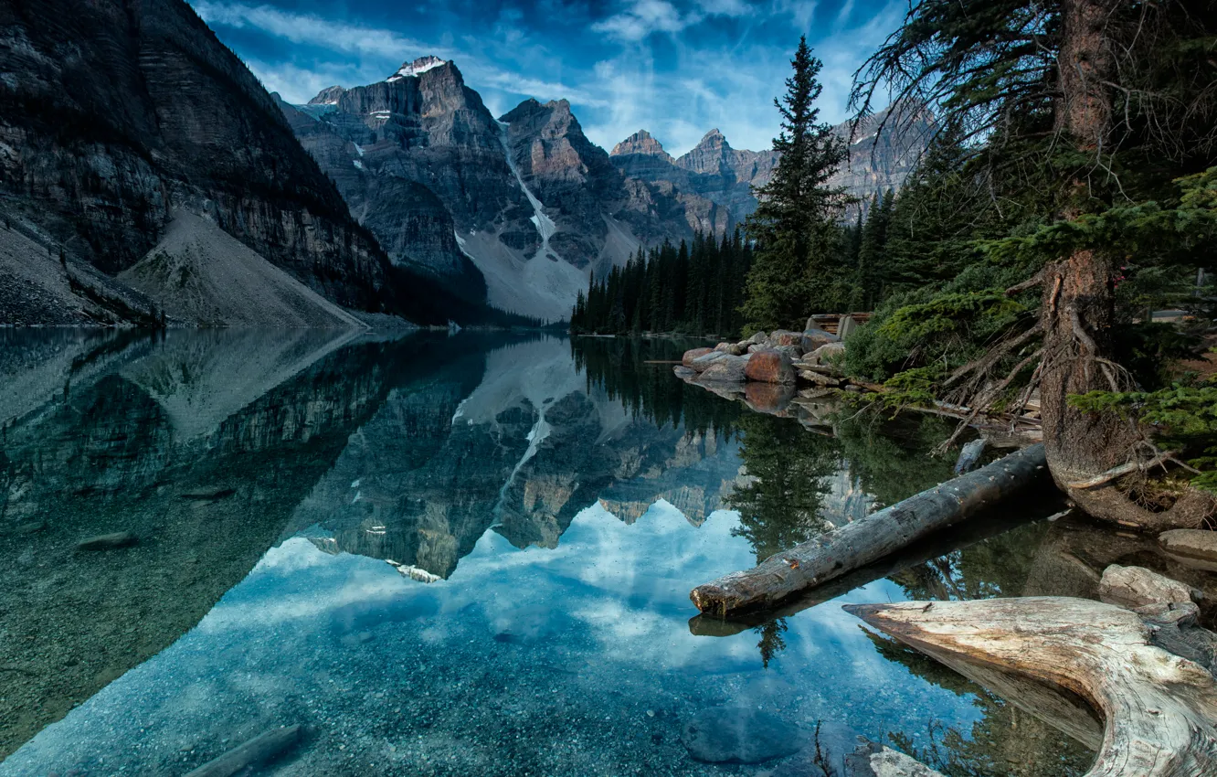 Photo wallpaper Alberta, forest, Canada, mountain, Moraine Lake, Banff