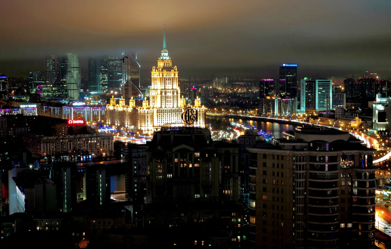 Photo wallpaper night, Moscow, Russia, Russia, night, Moscow