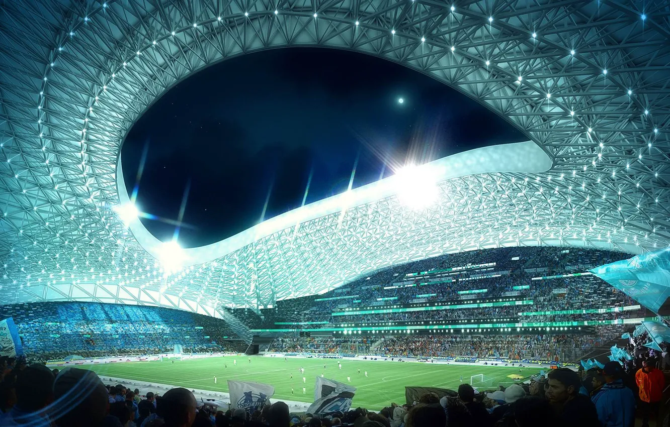 Photo wallpaper France, stadium, football, OLYMPIQUE DE MARSEILLE, Velodrome