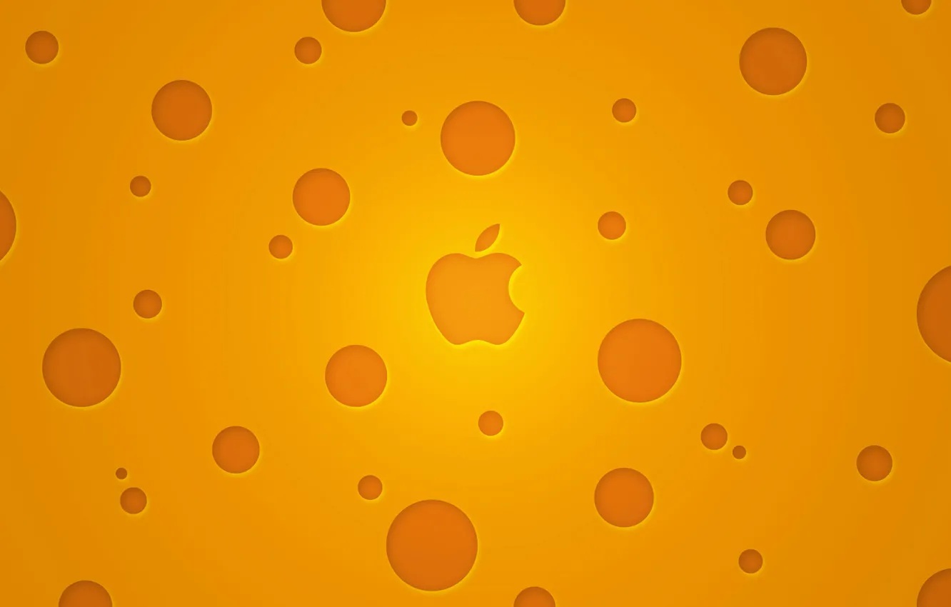 Photo wallpaper apple, cheese, holes