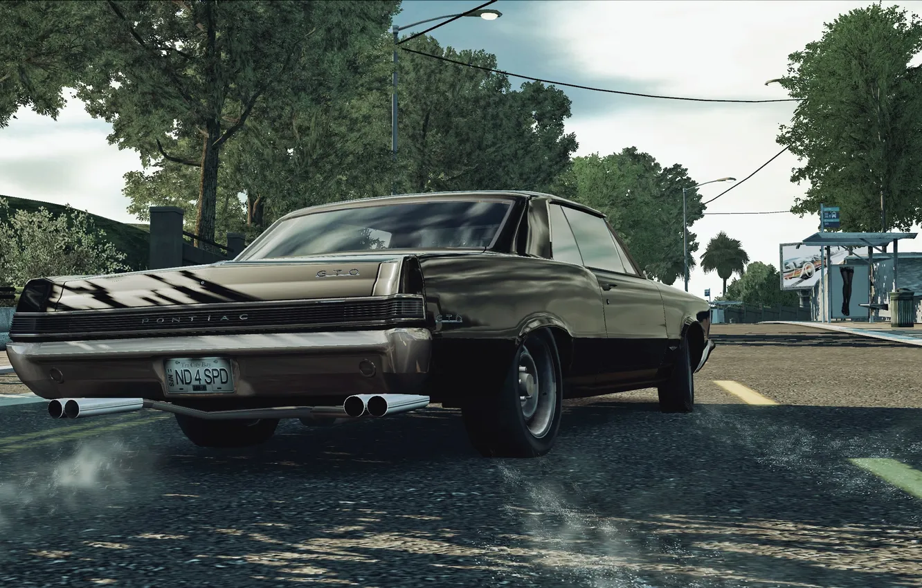 Photo wallpaper the city, race, Skid, car, Pontiac GTO, Need for Speed Undercover