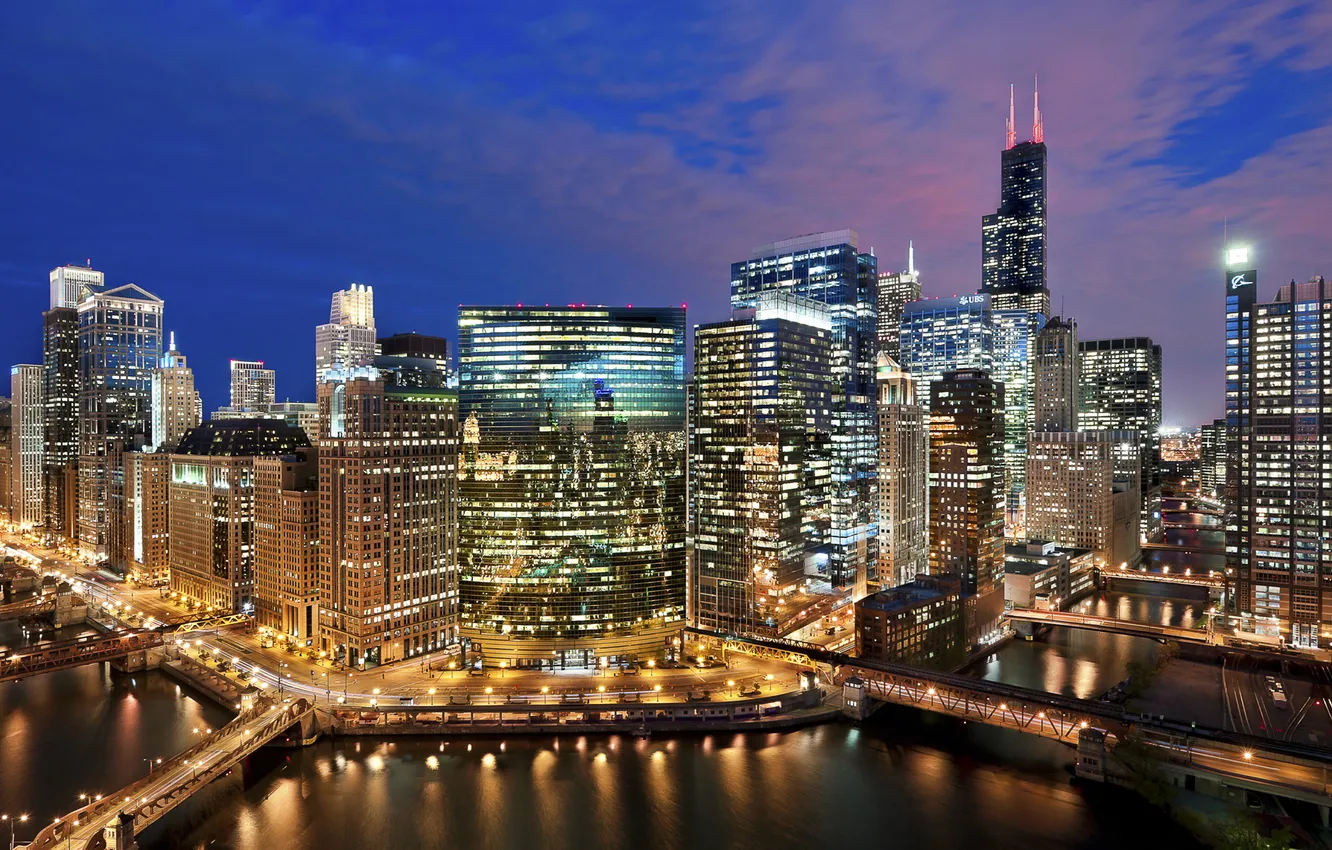 Photo wallpaper city, the city, Chicago, USA, Chicago, Illinois