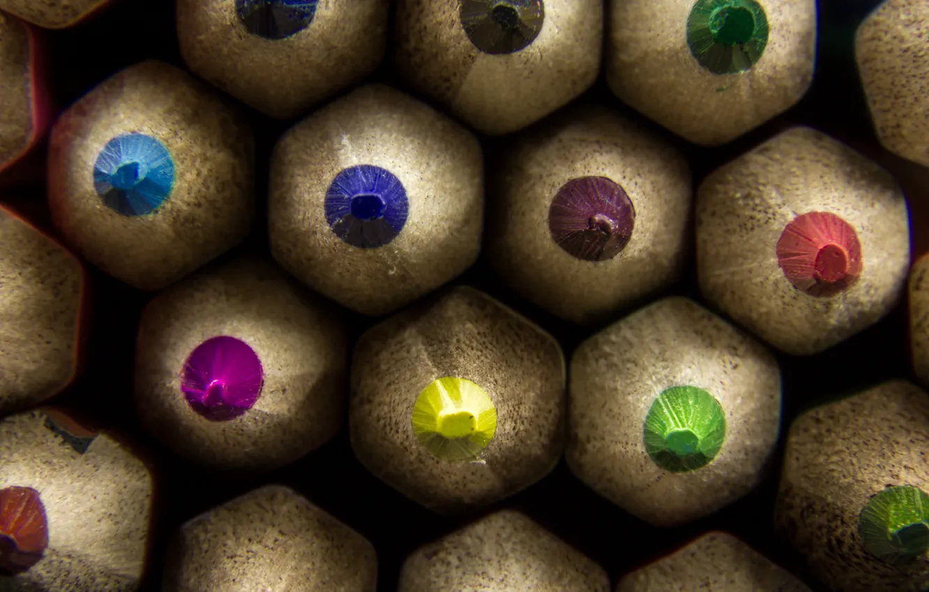 Photo wallpaper colorful, pencils, Tip