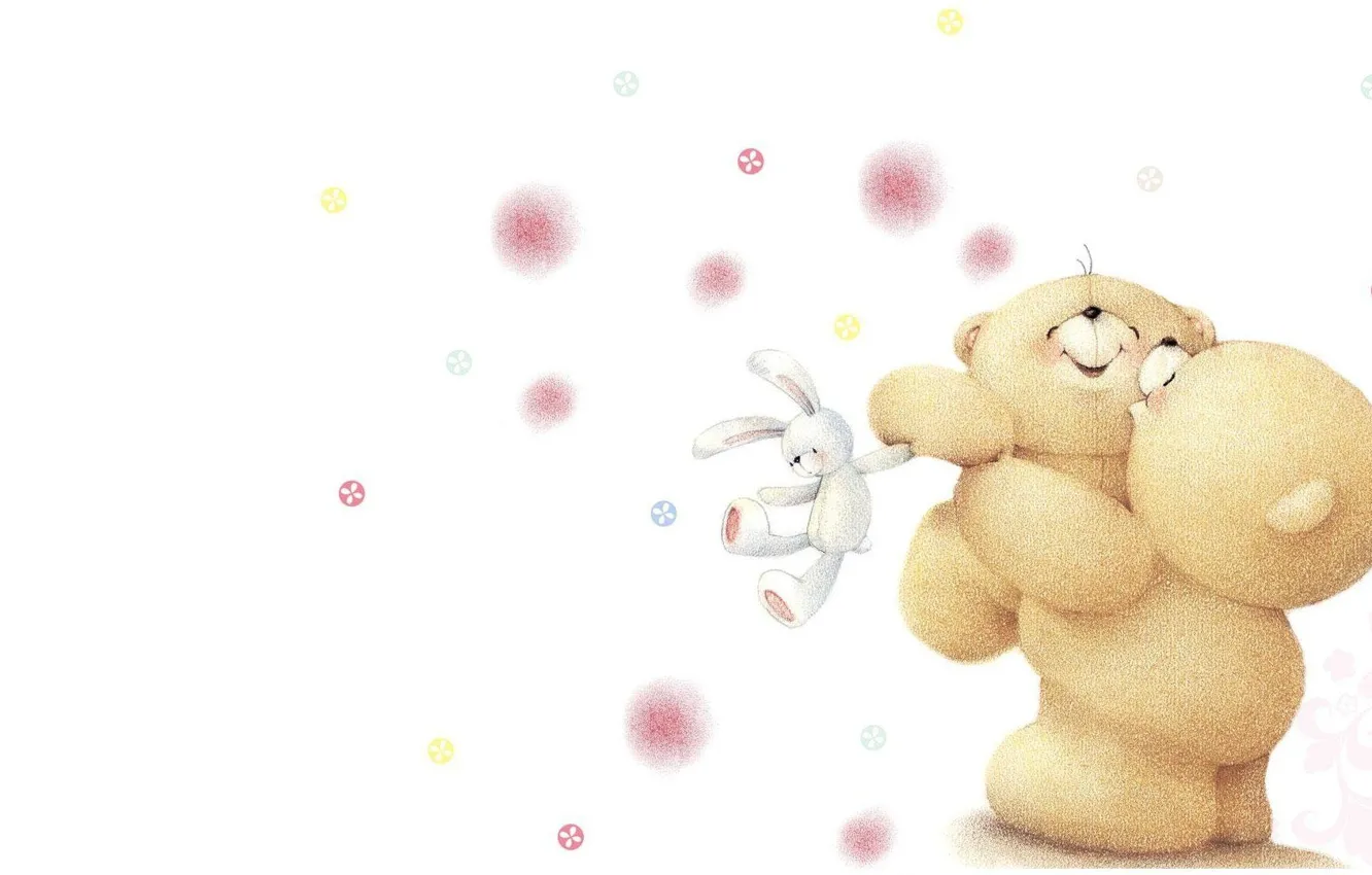 Photo wallpaper joy, mood, toy, art, bear, Bunny, children's, Forever Friends Deckchair bear