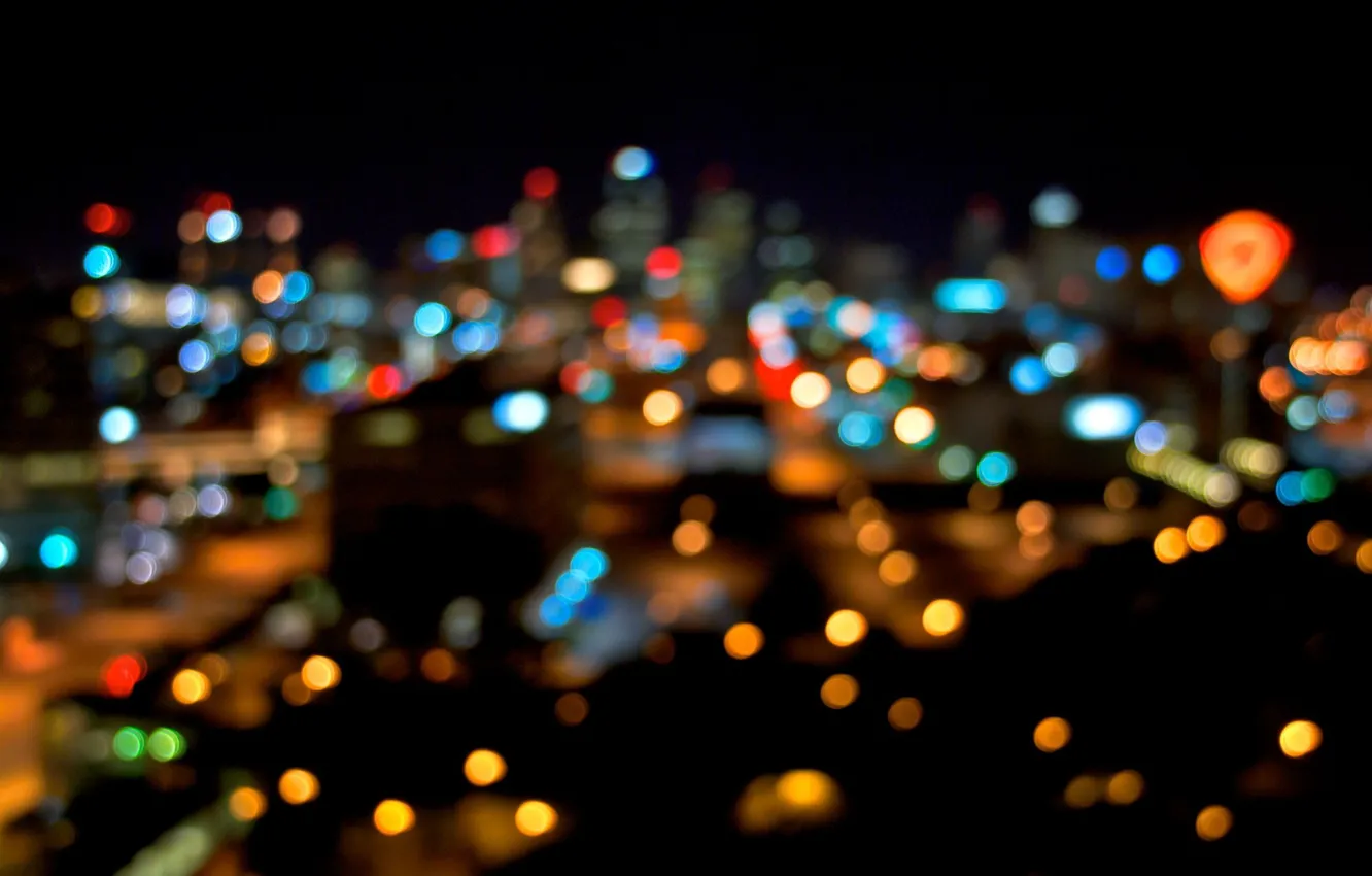 Photo wallpaper night, the city, blur, night city lights