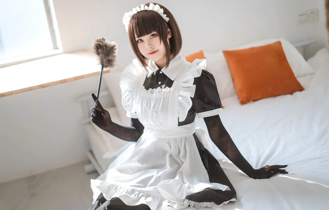 Photo wallpaper room, anime, Asian, the maid, cosplay