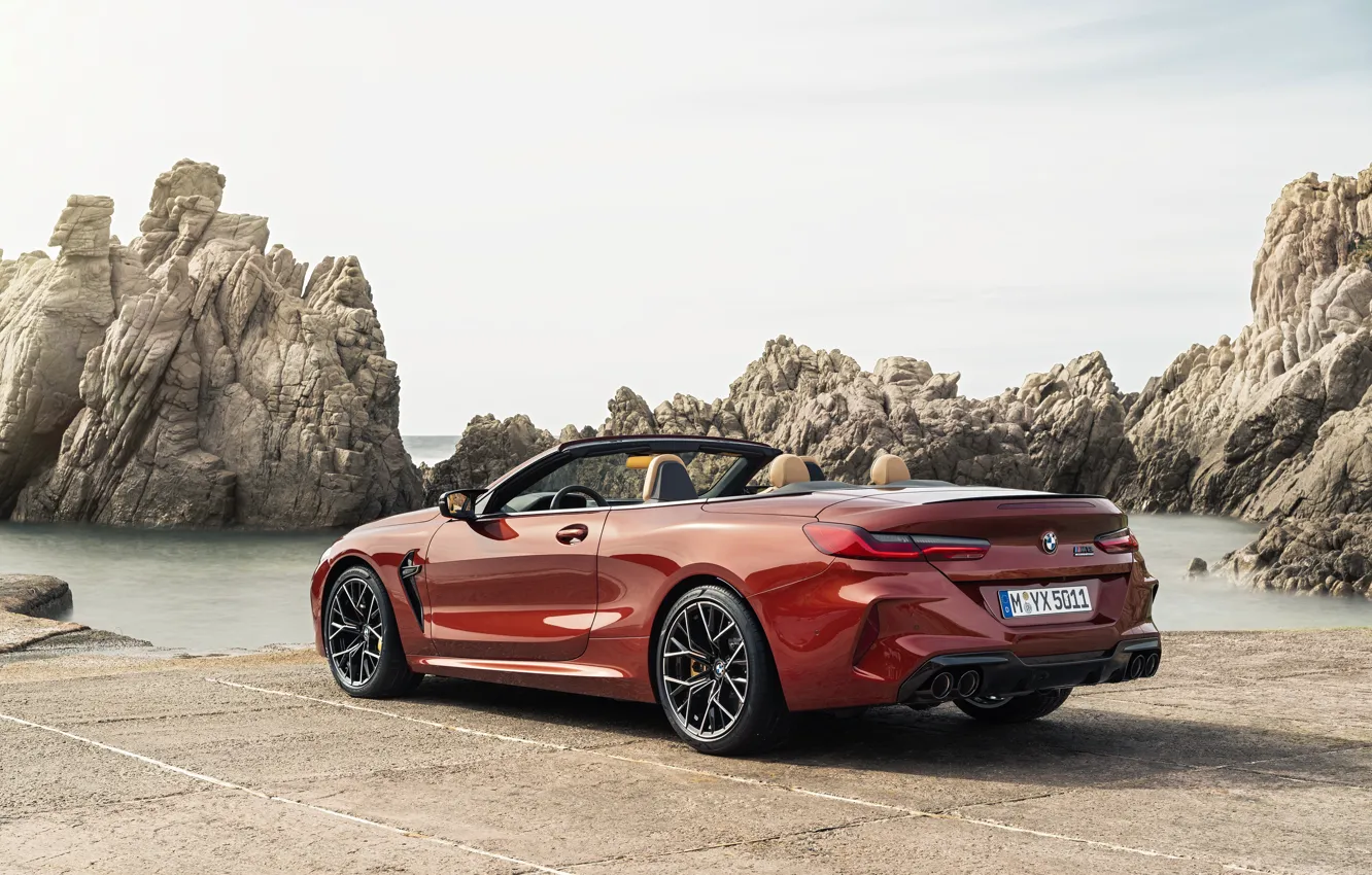 Photo wallpaper shore, BMW, convertible, ass, 2019, BMW M8, M8, F91